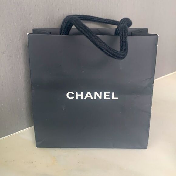 CHANEL Empty Small Shopping Bag – 5.5” x 5.5” x 2” with Extras - Picture 4 of 11